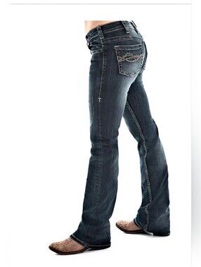 Cowgirl Tuff New Dont Fence Me In Dark Women's Bootcut Western Jeans